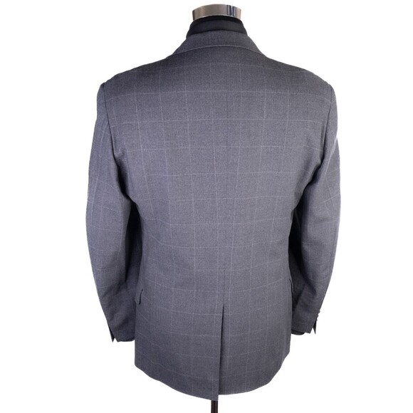 Pull Pal Zileri Mens 2 Piece Suit Wool Gray Check Jacket Size 42R Pants 34X28 - Picture 8 of 16